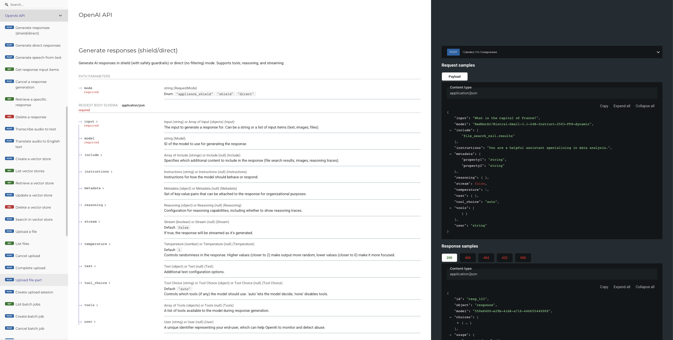 OpenAI-compatible APIs